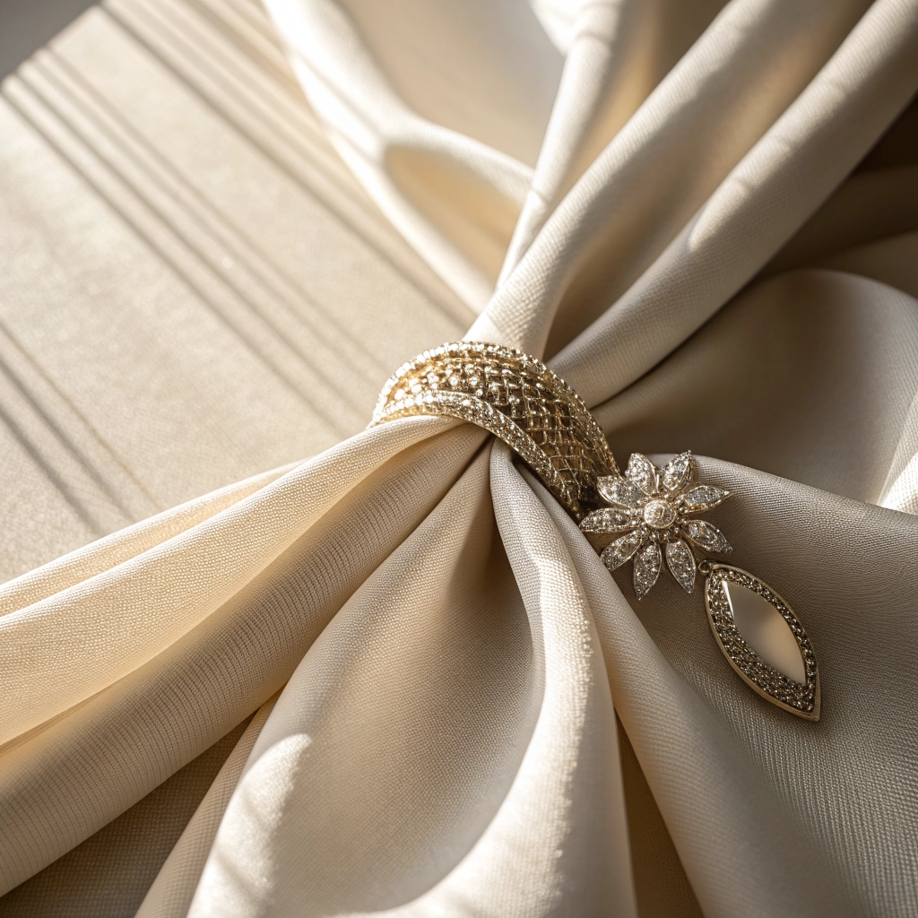 Close-up detail of luxurious fabric texture and tailoring craftsmanship
