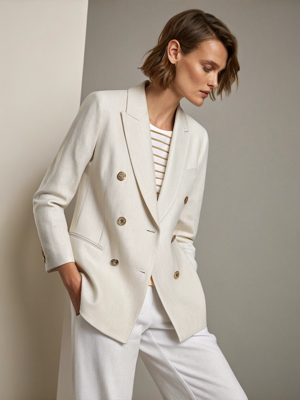 Relaxed Double-Breasted Blazer