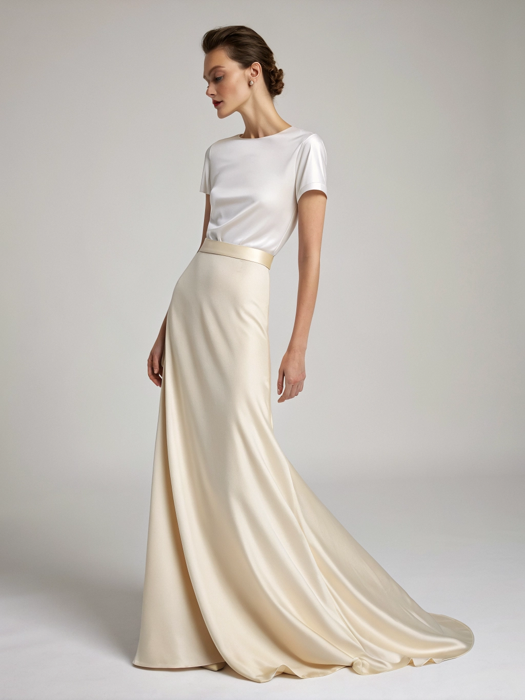 Silk Column Skirt